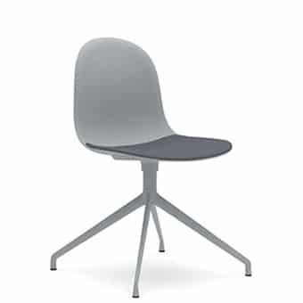 KIN104U1 Kin Side Chair With 4 Star Swivel Base, Upholstered Seat Pad