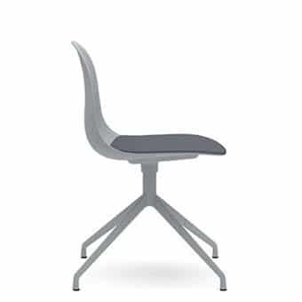 KIN104U1 Kin Side Chair With 4 Star Swivel Base, Upholstered Seat Pad