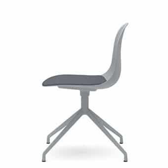 KIN104U1 Kin Side Chair With 4 Star Swivel Base, Upholstered Seat Pad