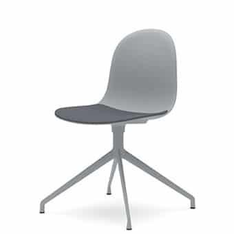 KIN104U1 Kin Side Chair With 4 Star Swivel Base, Upholstered Seat Pad