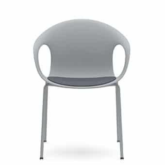 KIN202U1 - Kin Arm Chair, 4 Leg Frame with Upholstered Seat Pad