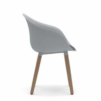 KIN303U1 Kin Tub  Chair With Wooden Legs, Upholstered Seat Pad