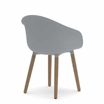 KIN303U1 Kin Tub  Chair With Wooden Legs, Upholstered Seat Pad