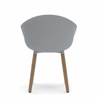 KIN303U1 Kin Tub  Chair With Wooden Legs, Upholstered Seat Pad