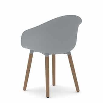 KIN303U1 Kin Tub  Chair With Wooden Legs, Upholstered Seat Pad