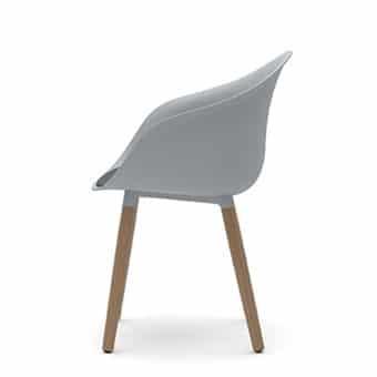 KIN303U1 Kin Tub  Chair With Wooden Legs, Upholstered Seat Pad