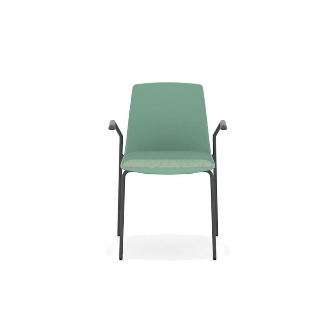 ARL11A Arlo Side Chair With 4 Leg Arm Frame, Upholstered Seat Pad