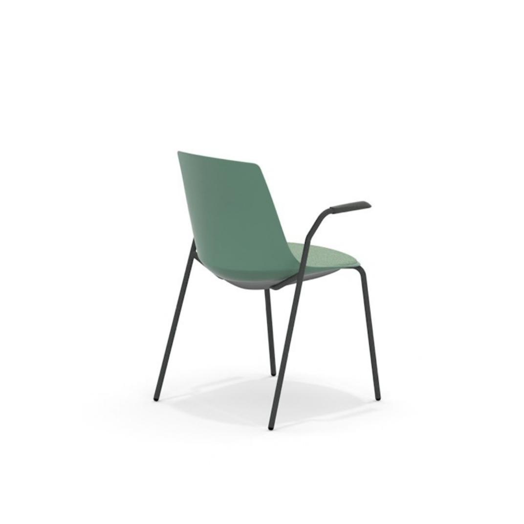 ARL11A Arlo Side Chair With 4 Leg Arm Frame, Upholstered Seat Pad