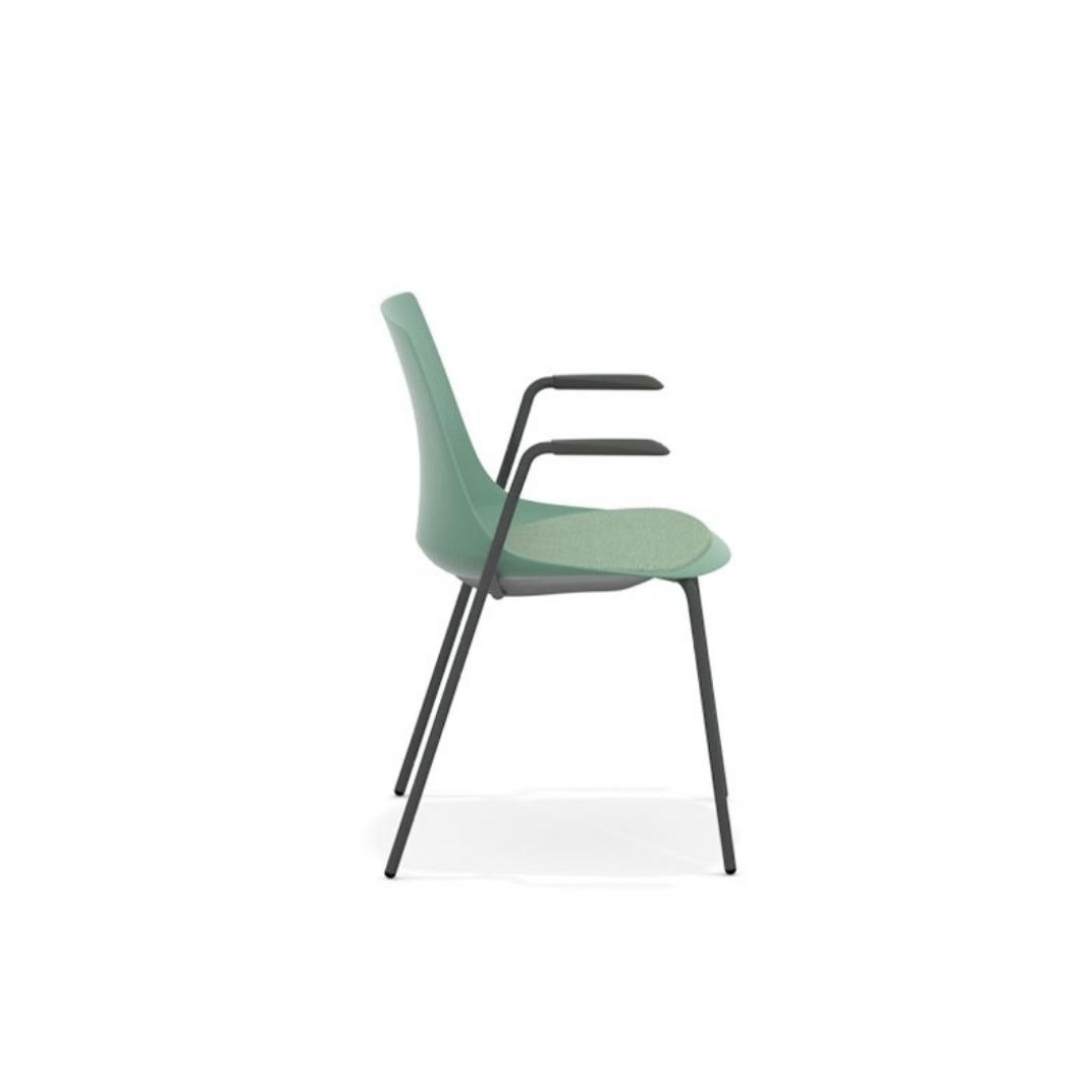 ARL11A Arlo Side Chair With 4 Leg Arm Frame, Upholstered Seat Pad