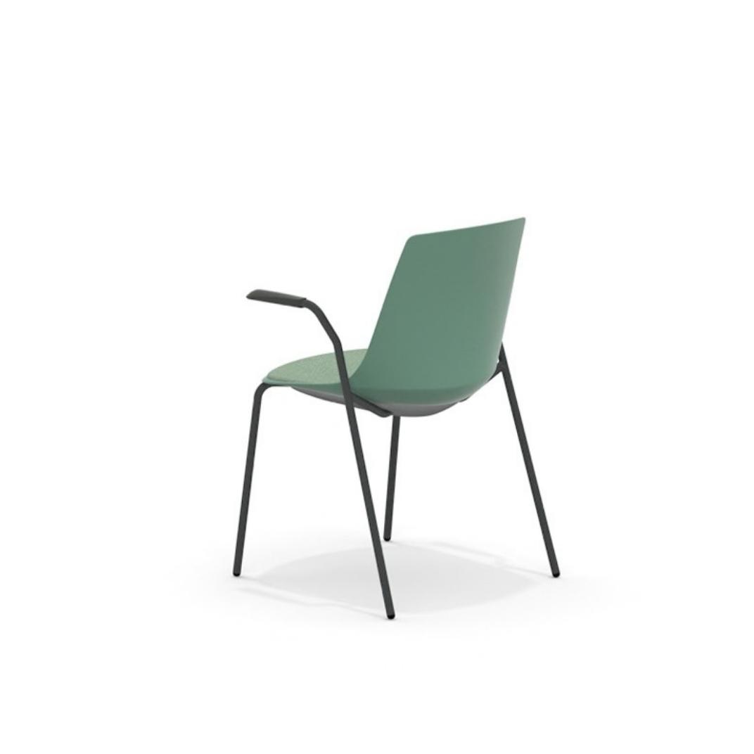 ARL11A Arlo Side Chair With 4 Leg Arm Frame, Upholstered Seat Pad