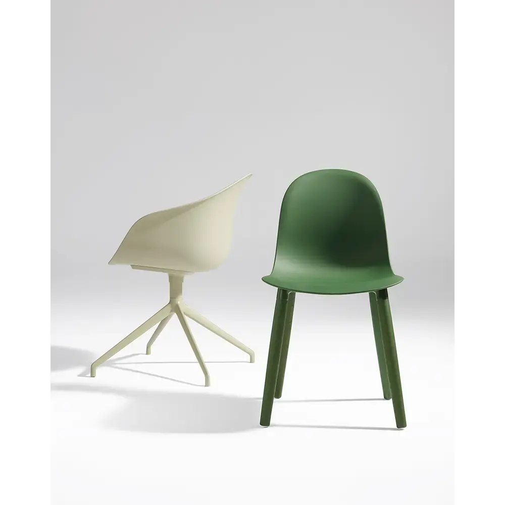 KIN103U3 Kin Side Chair With Wooden Legs, Upholstered Shell