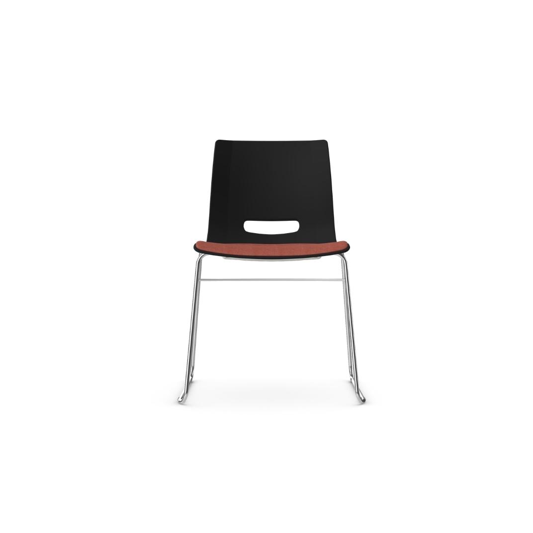 Casper Side Chair With Upholstered Seat Pan and Skid Base
