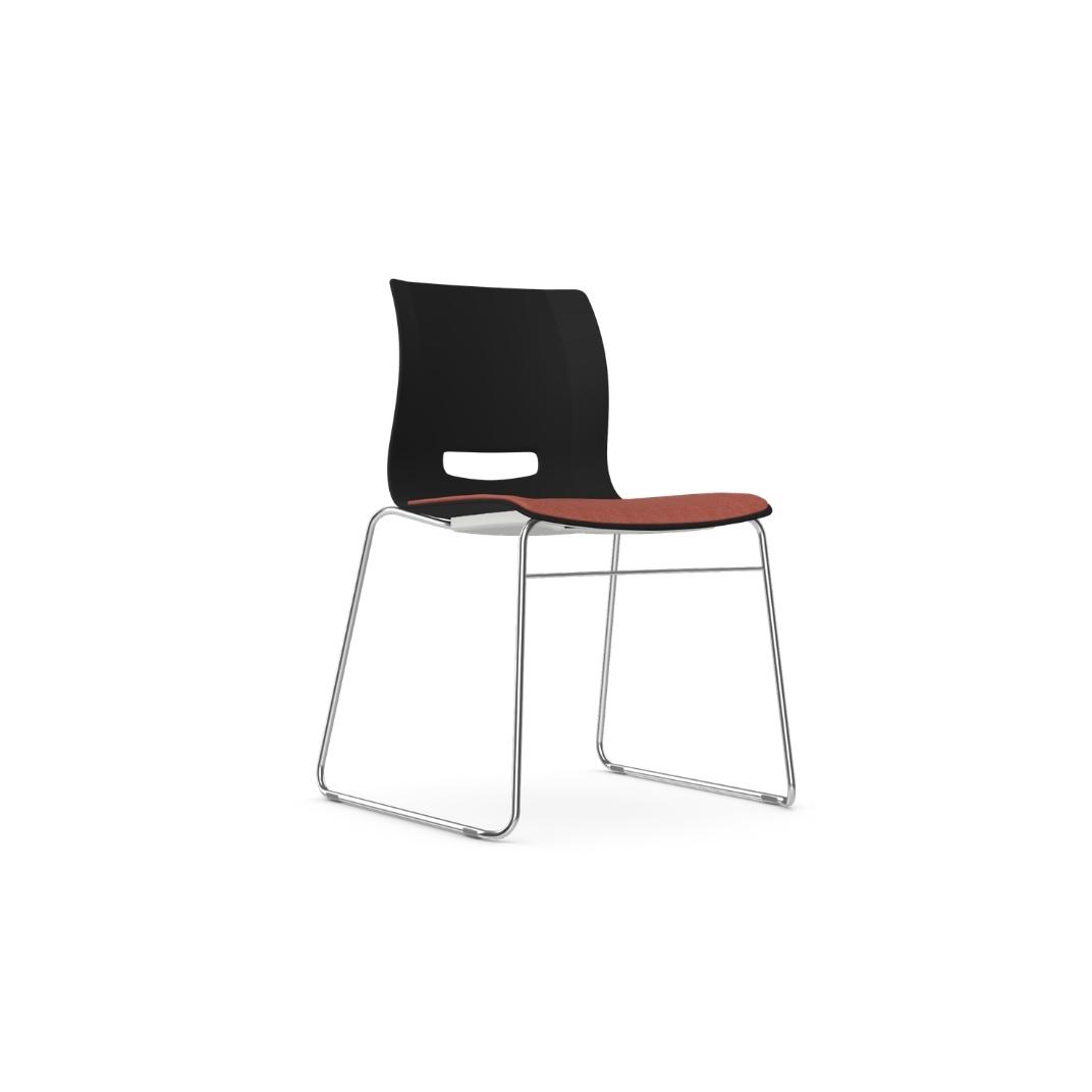 Casper Side Chair With Upholstered Seat Pan and Skid Base