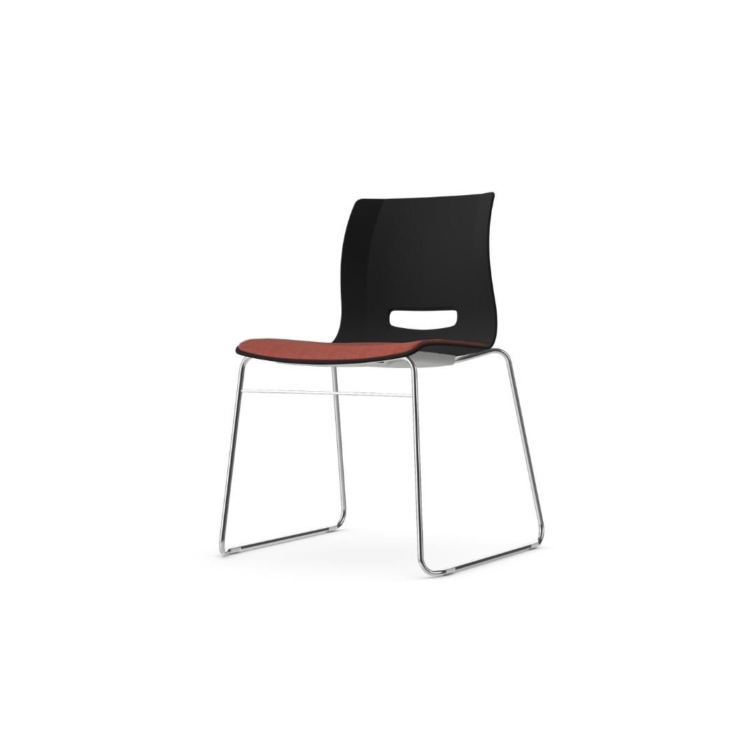 Casper Side Chair With Upholstered Seat Pan and Skid Base