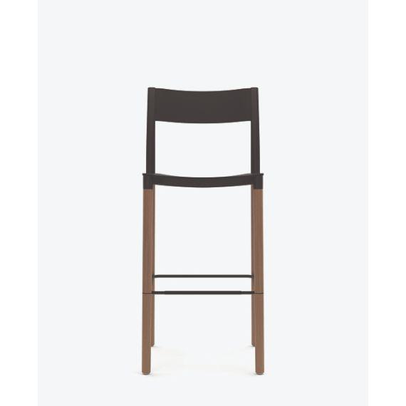 FLK303 Folk High Stool With Plastic Seat and Back