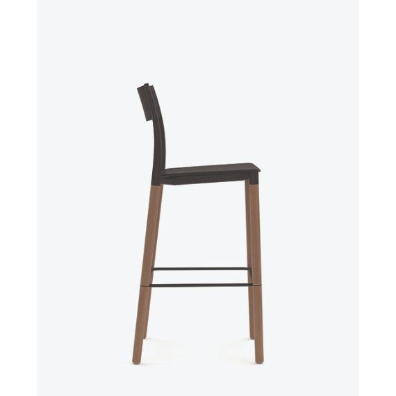 FLK303 Folk High Stool With Plastic Seat and Back