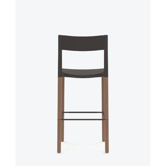 FLK303 Folk High Stool With Plastic Seat and Back