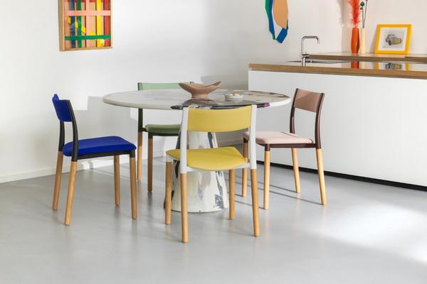 FLK100U3 Folk Side Chair With Upholstered Seat and Back