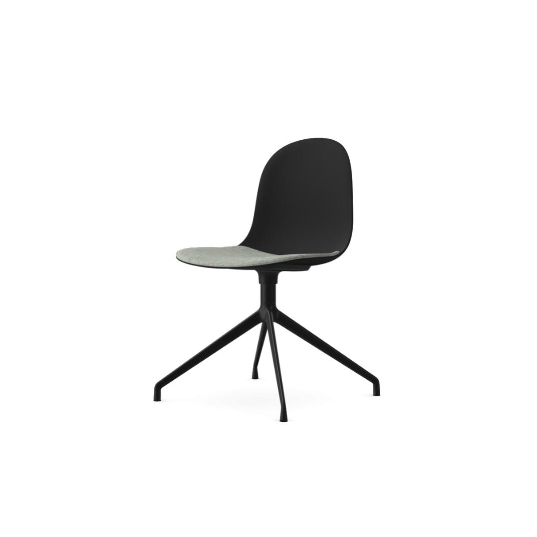 Kin Side Chair With 4 Star Swivel Base, Upholstered Seat Pad