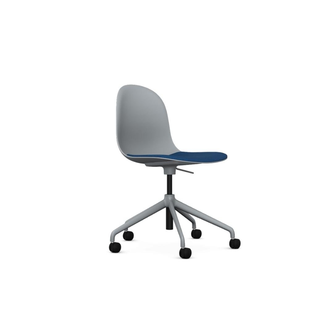 KIN105U1 - Kin Side Chair, 5 Star Swivel Base with Upholstered Seat Pad