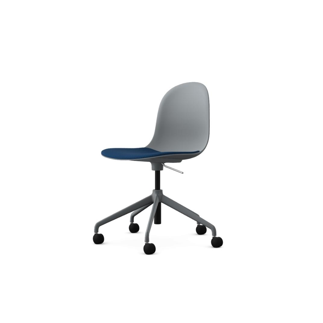 KIN105U1 - Kin Side Chair, 5 Star Swivel Base with Upholstered Seat Pad