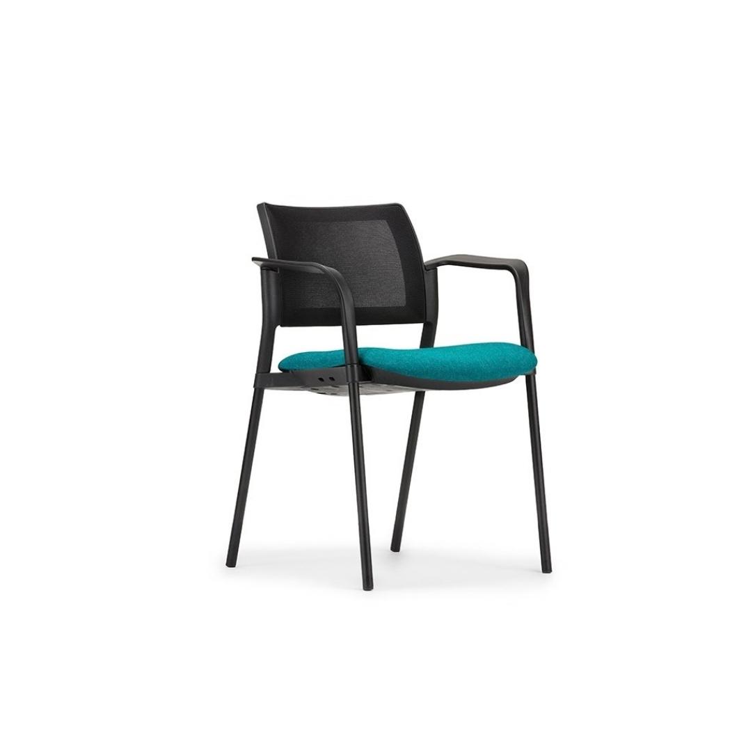 KM8A Kyos Mesh With Arms 4 Legs Upholstered Seat
