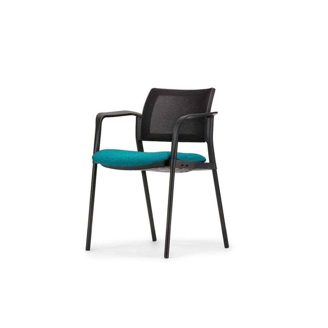 KM8A Kyos Mesh With Arms 4 Legs Upholstered Seat