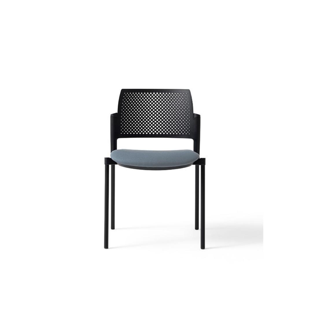 KS2 Kyos No Arms 4 Legs Plastic Back and Upholstered Seat