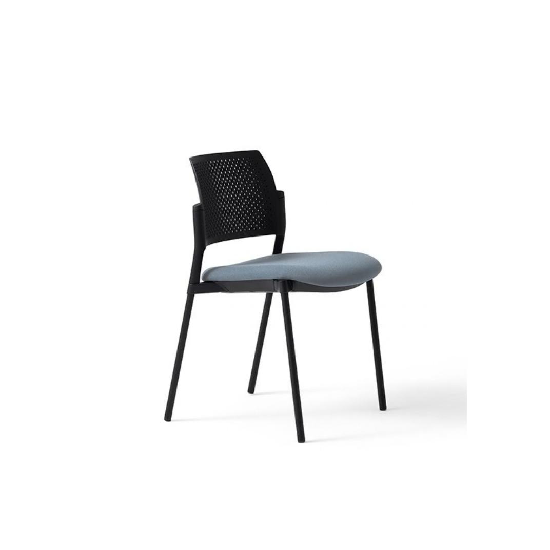 KS2 Kyos No Arms 4 Legs Plastic Back and Upholstered Seat