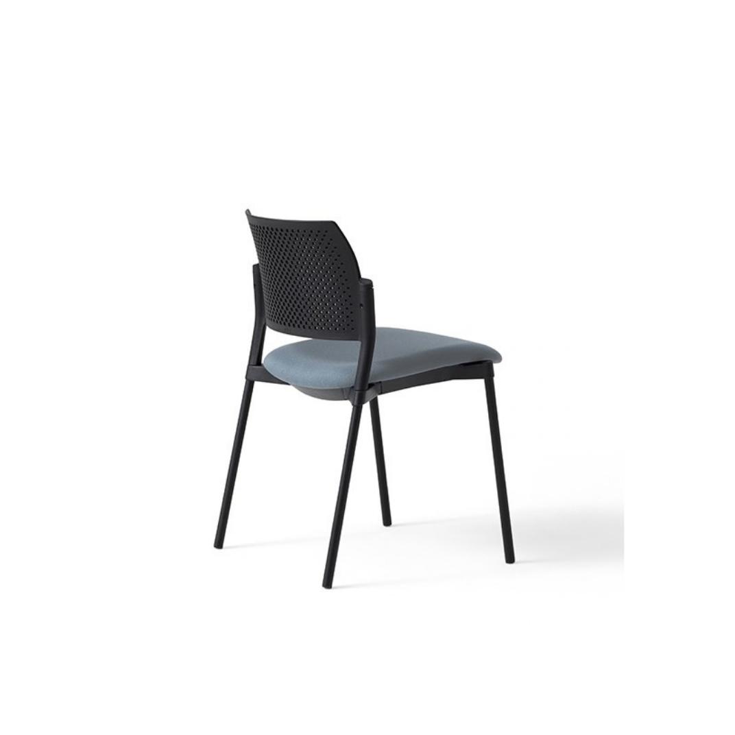 KS2 Kyos No Arms 4 Legs Plastic Back and Upholstered Seat
