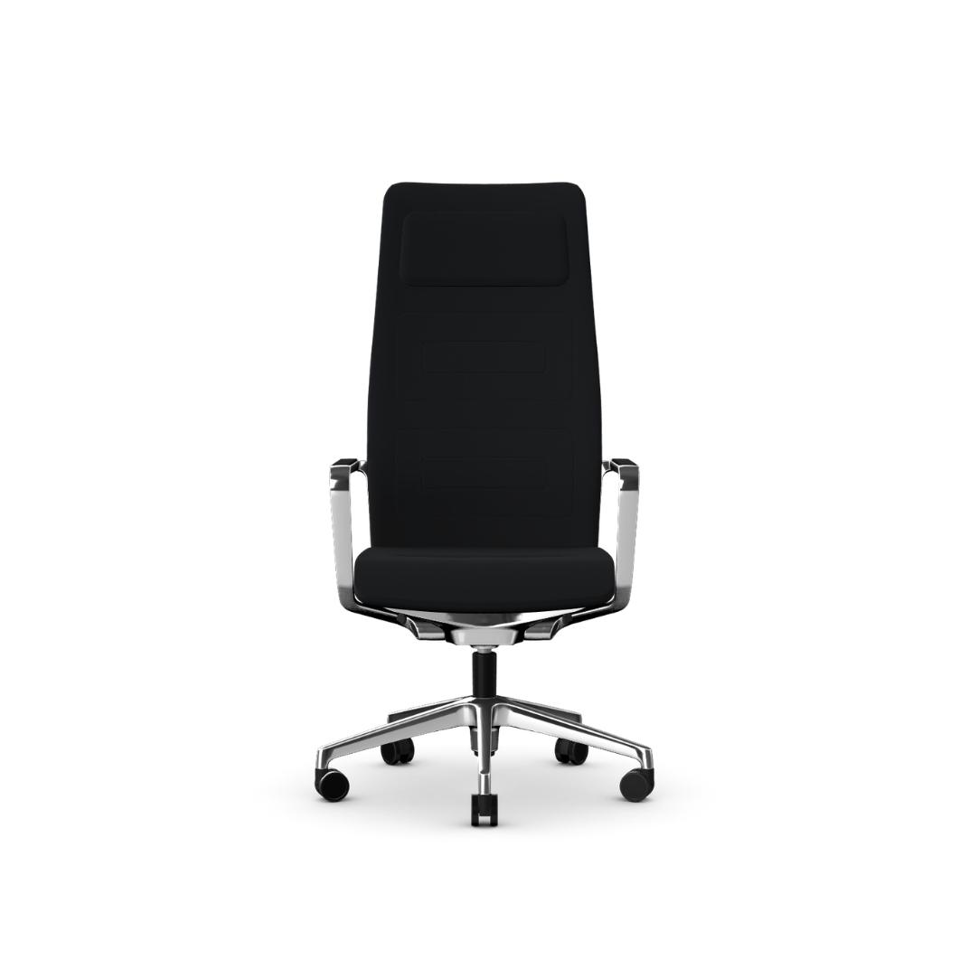 QDS240C QDOS High Back With Polished Components, 5 Star Base With Castors