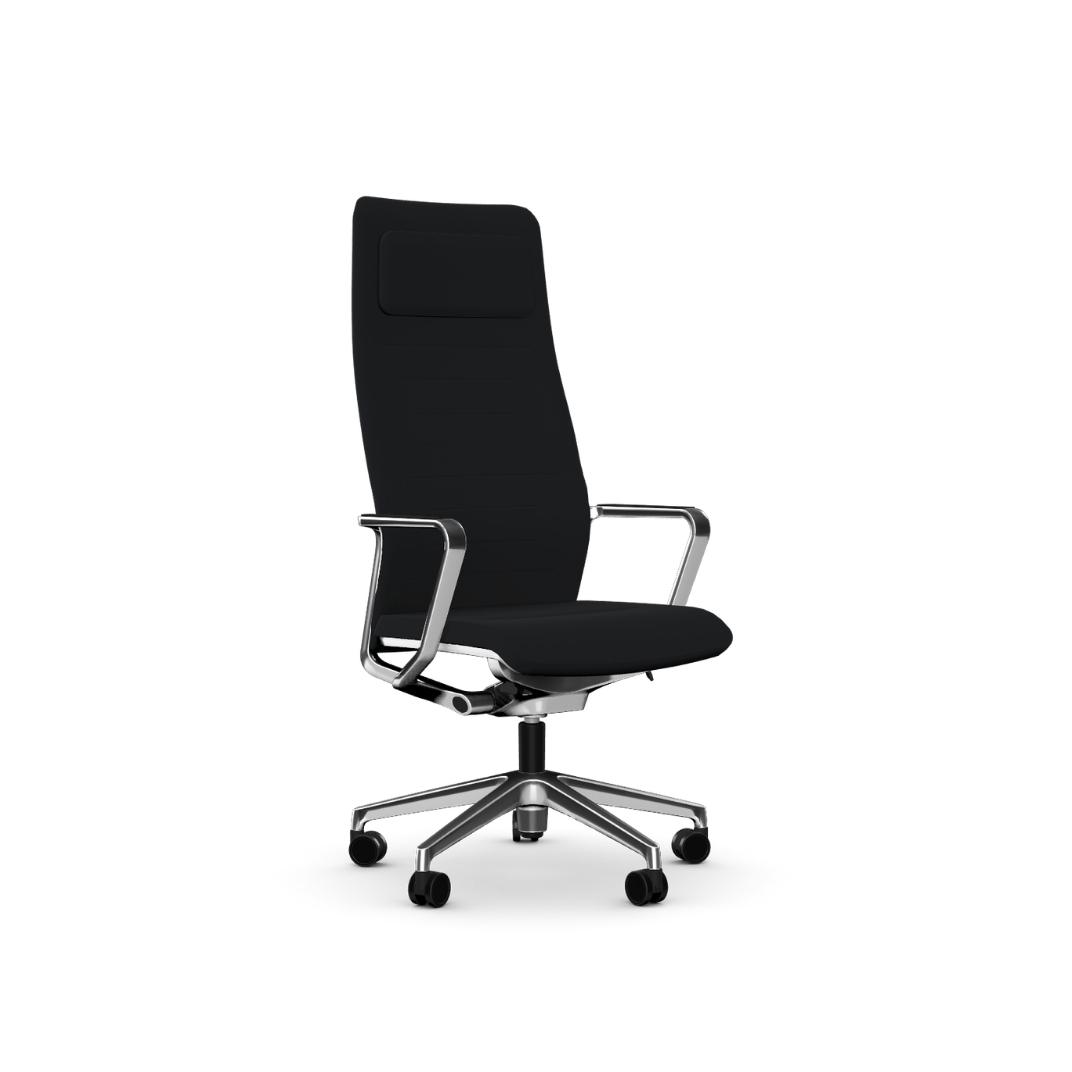 QDS240C QDOS High Back With Polished Components, 5 Star Base With Castors
