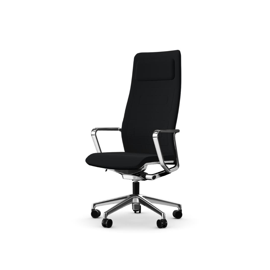 QDS240C QDOS High Back With Polished Components, 5 Star Base With Castors