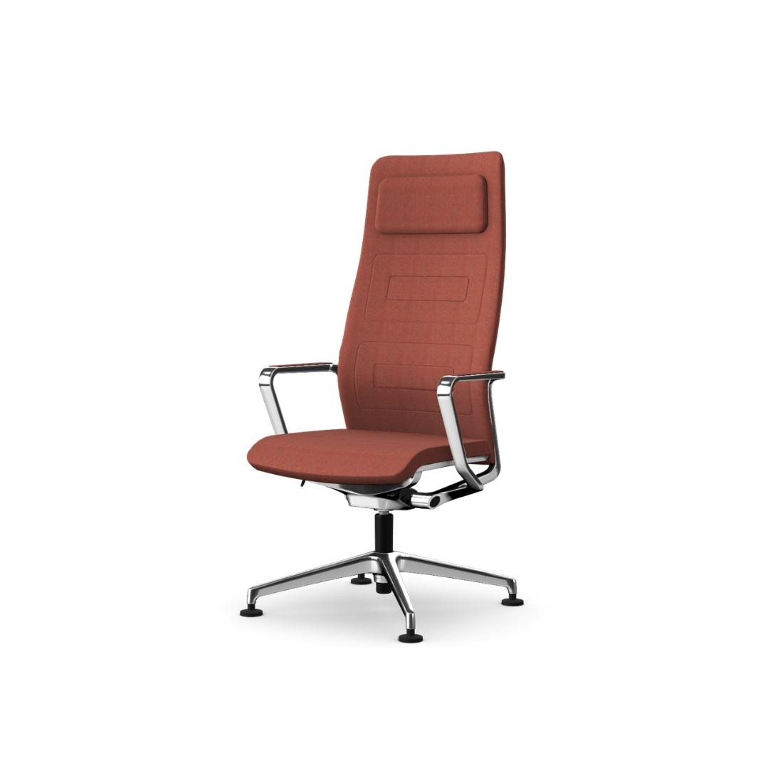 QDS240G QDOS High Back With Polished Components, 4 Star Base With Glides