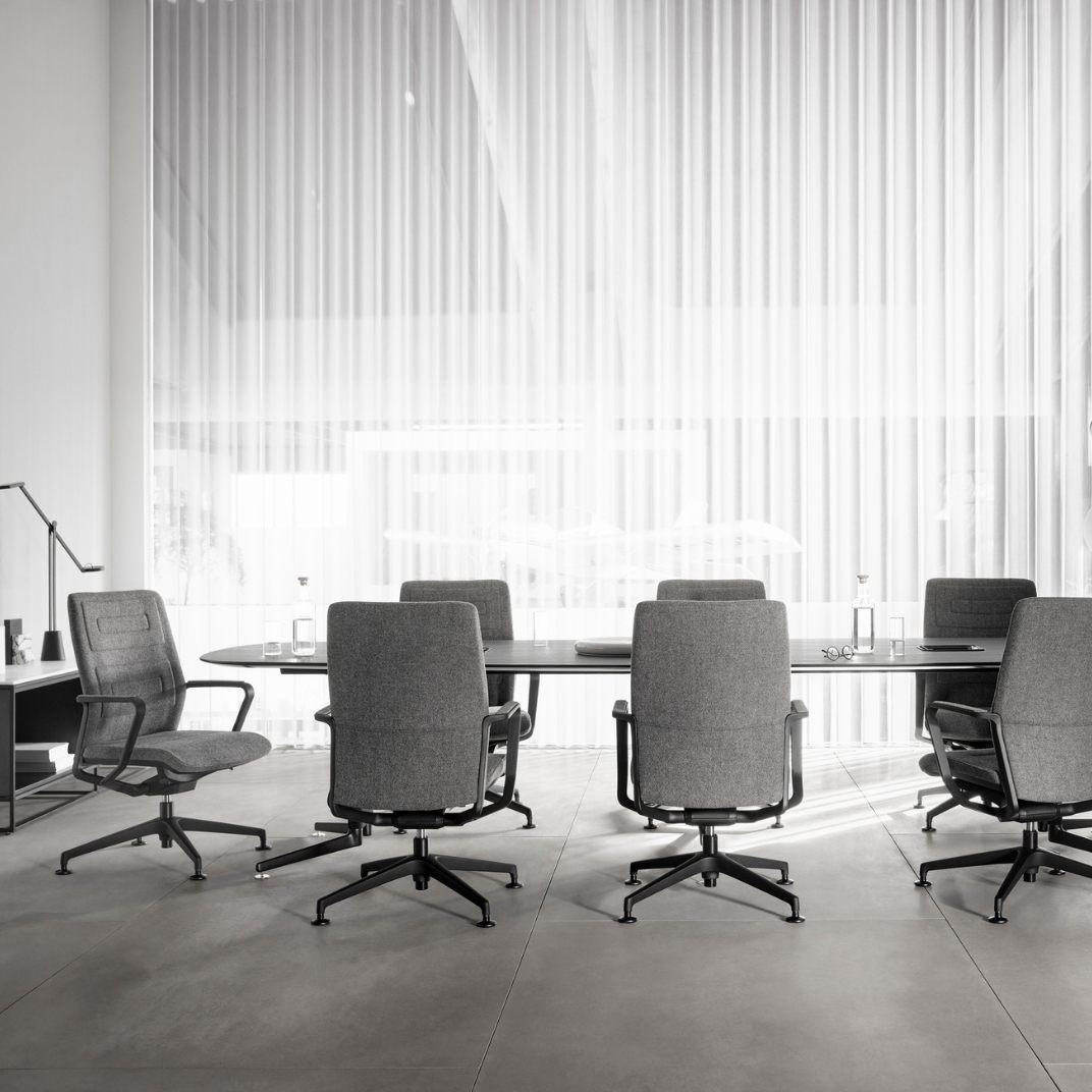 QDS140C QDOS Mid Back With Polished Components, 5 Star Base With Castors