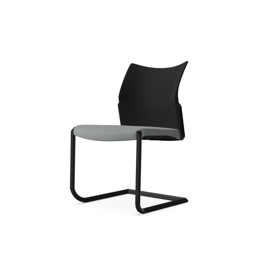 T105 Trillipse Cantilever With Upholstered Seat and Plastic Back, Stacking, Without Arms