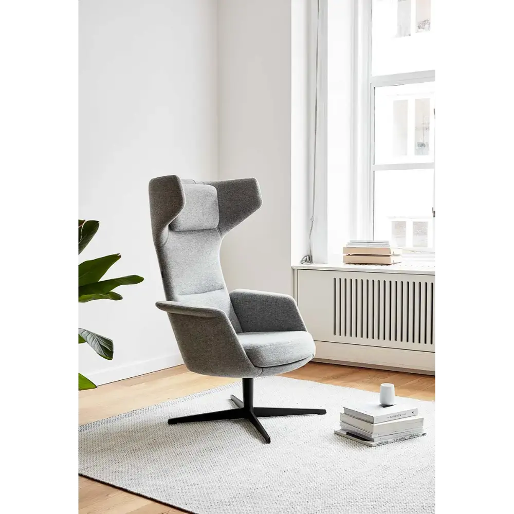 TAR405 Tarry Wing Lounge Chair With 4 Star Swivel Base