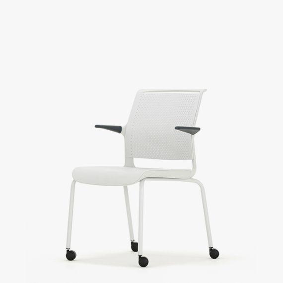 ADL2AC Ad-Lib Four Leg Motion Chair With Plastic Seat and Back With Arms