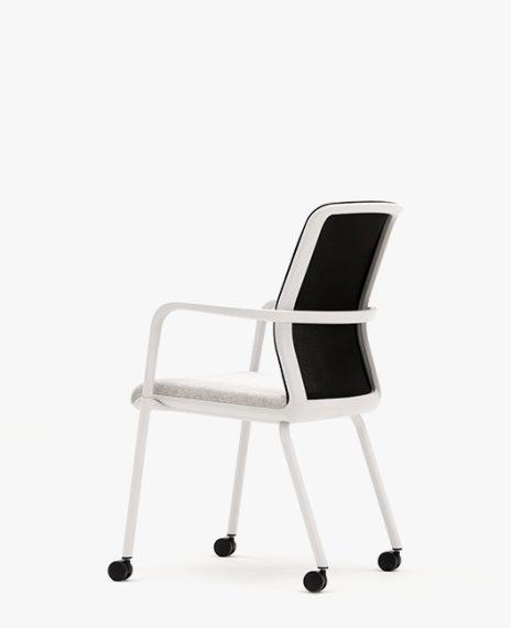 CR7 Circo Motion Conference Chair With Castors, Arms and Upholstered Seat