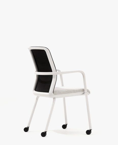 CR7 Circo Motion Conference Chair With Castors, Arms and Upholstered Seat
