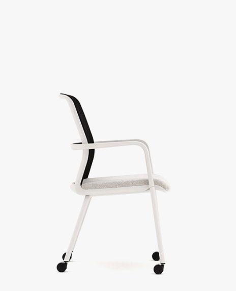 CR7 Circo Motion Conference Chair With Castors, Arms and Upholstered Seat