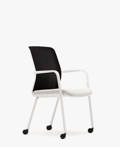 CR7 Circo Motion Conference Chair With Castors, Arms and Upholstered Seat