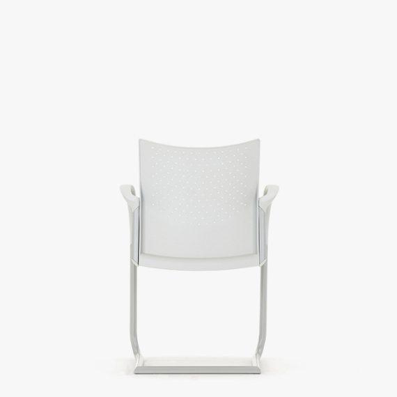 T105A Trillipse Cantilever With Upholstered Seat and Plastic Back, Stacking, With Arms