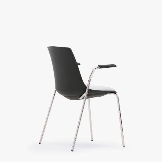 ARL11A Arlo Side Chair With 4 Leg Arm Frame, Upholstered Seat Pad