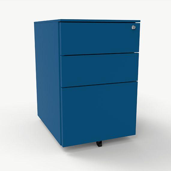 PDUD50SD - 3 drawer standard mobile pedestal with 1 filing and 2 personal drawers