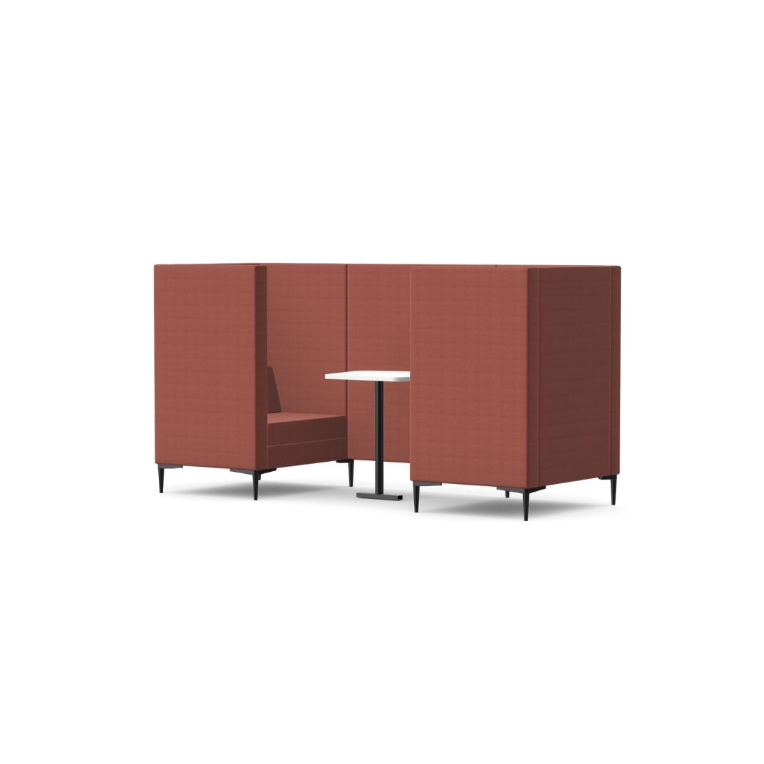 EM1-B Two Seat High Back Booth With Table