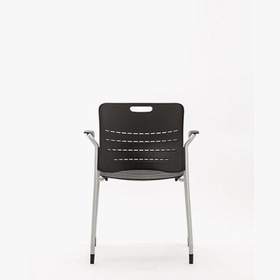 JNY01A Jonny 4 Leg Frame With Plastic Seat and Back, Plastic Glides With Arms