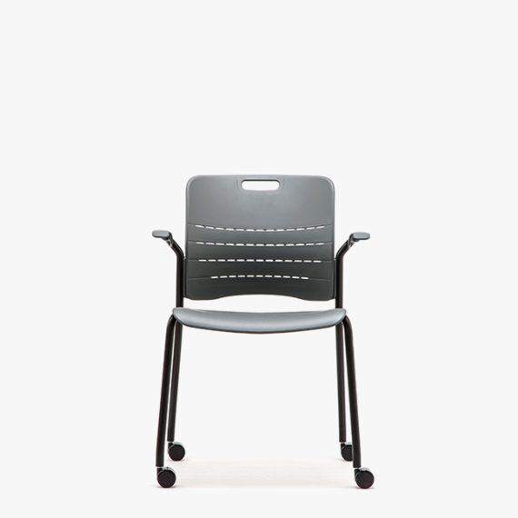 JNY03A Jonny 4 Leg Frame With Plastic Seat and Back, With Castors and Arms