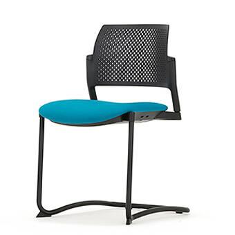 KS5 Kyos No Arms Cantilever Plastic Back Upholstered Seat