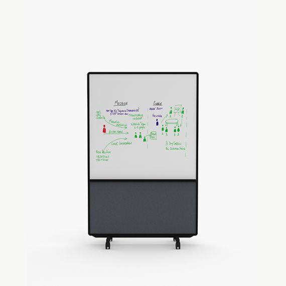 AW2012FFD Adapt Wall with Fabric and Drywipe Upper Panels and Fabric Lower Panels